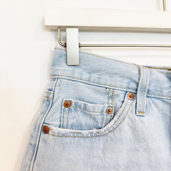 Levi’s 501 Button Fly Denim High Rise Cut Off Blue Jean Shorts Casual Western 25 - Picture 4 of 10